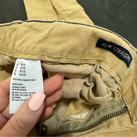 American Eagle Core Flex Slim Straight Khaki Pants - Picture 2 of 5